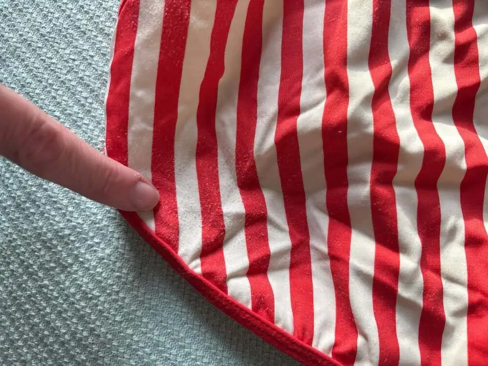 Kate Spade Girls Red and White Striped Bow One-Piece Swimsuit Size 128/8Y